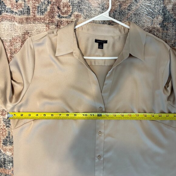 Ann Taylor Beige Button Down Shirt - Picture 6 of 9